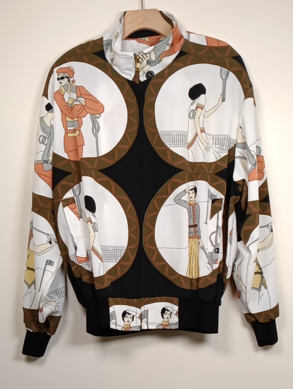 Valenza Ladies Vintage Sports-themed Zip Front Jacket
